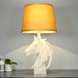 Stallion Resin Horse White Statue Table Lamps(Pair) for bedrooms