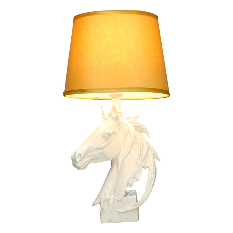 Stallion Resin Horse White Statue Table Lamps(Pair) for bedrooms