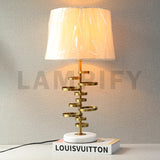 Metal MRBL Spiral 300MM White Table Lamps (Pair) for bedrooms