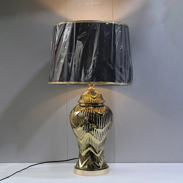 Ceramic Imported Model 993 Black & Golden Large Lounge Lamp (Pair) for bedrooms