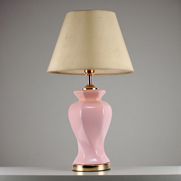 Ceramic Twister Pink Medium Table Lamps(Pair) for bedrooms
