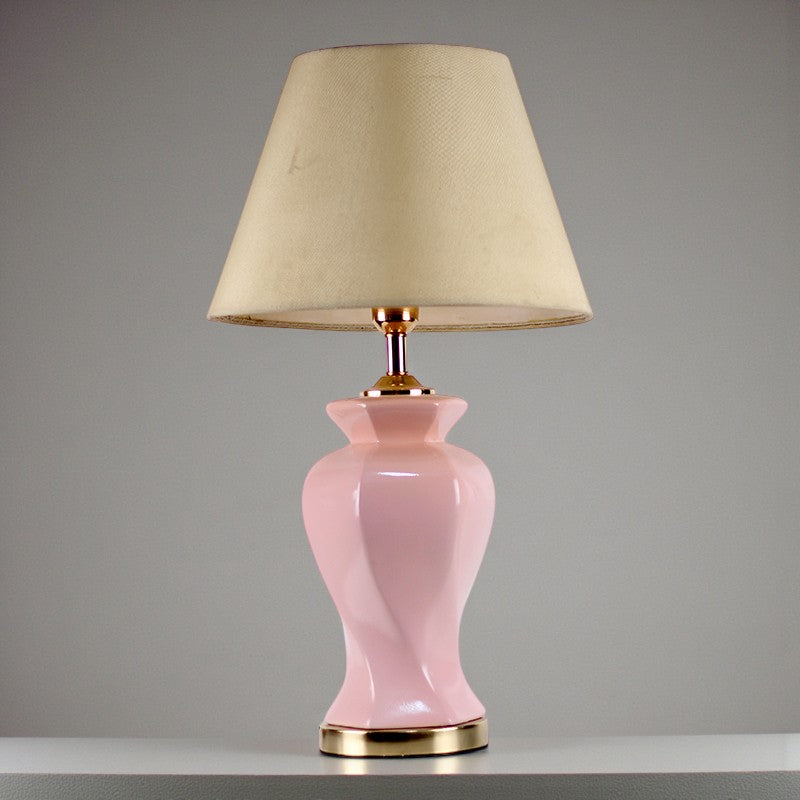 Ceramic Twister Pink Medium Table Lamps(Pair) for bedrooms