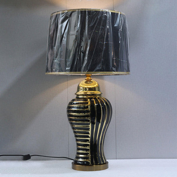 Ceramic Imported Model 989 Black & Golden Large Lounge Lamp (Pair) for bedrooms