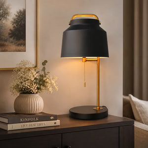 Lampara Matt Black Study Table Lamp