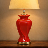 Ceramic Twister Chilli Red Medium Lamps (Pair)