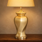 Ceramic Twister Golden Medium Lamps(Pair)