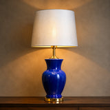 Ceramic B.Jar Medium Blue Table Lamps(Pair)