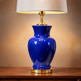 Ceramic B.Jar Medium Blue Table Lamps(Pair)