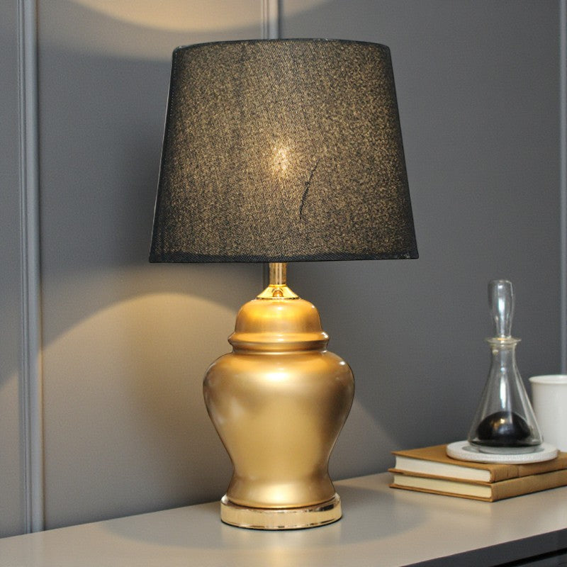 Ceramic Bell Golden Table Lamp (Pair) for bedrooms