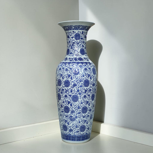 Porcelain Blue Pottery Floor Vase 01 (Each) Delivery Only For LHR,ISB for living rooms