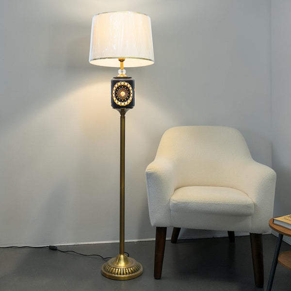 Metal CNC Black Double Light Corner Floor Lamp (Each) for living rooms