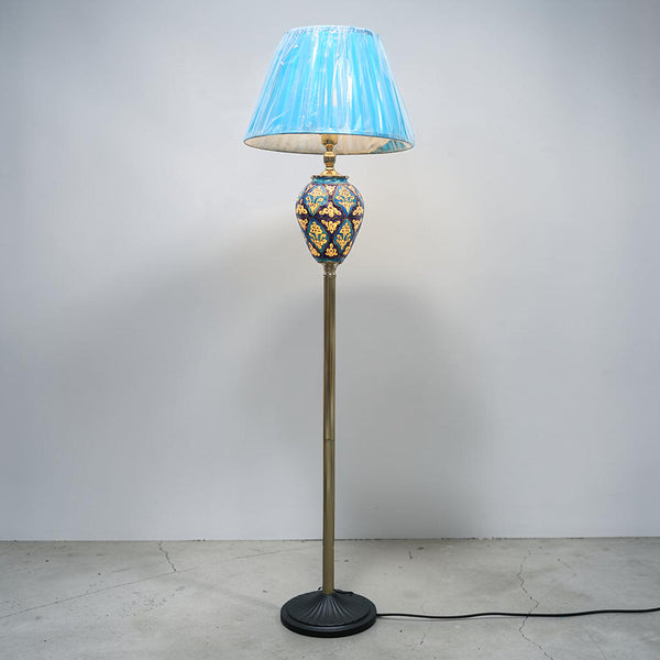 Camel Skin Blue and White Corner Floor Lamp (Each) for living rooms