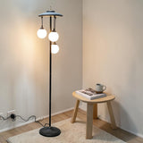 Metal Tri Hanging Froasted Balls Corner Floor Lamp for living rooms