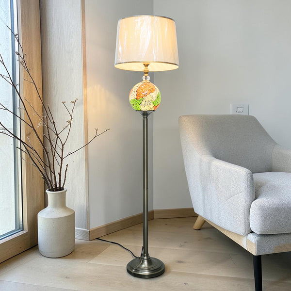 Mosaic Glass Multi Colored Double Light Corner Floor Lamp (Each) for living rooms
