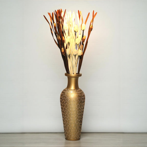 Resin Fiber Vase Golden for Floor (Just Vase) Table Lamp for living rooms