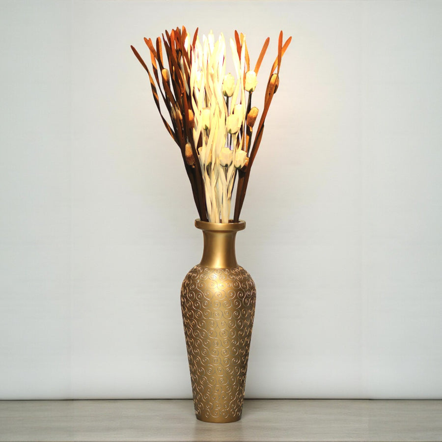 Resin Fiber Vase Golden for Floor (Just Vase) Table Lamp for living rooms